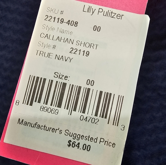 Lilly Pulitzer Callahan Shorts True Navy Jacquard Wave Size 00 - Picture 13 of 15